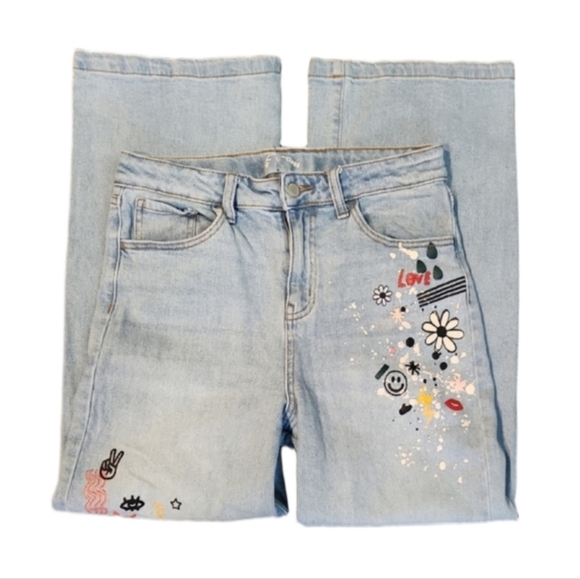 Art Class Light Blue Floral Denim Jeans (Size 16) - Picture 1 of 16
